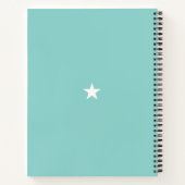 Lady Liberty en Monogram op White & Light Blauwgro Notitieboek (Achterkant)