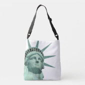 Lady Liberty en monogram op wit Crossbody Tas (Achterkant)
