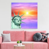 Lady Liberty en Sunrise Canvas Afdruk (Insitu (Woonkamer))