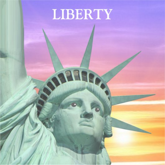 Lady Liberty en Sunrise Sticker (Voorkant)