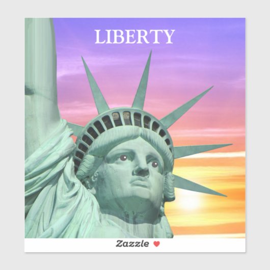 Lady Liberty en Sunrise Sticker (Vel)