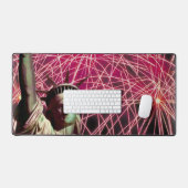 Lady Liberty Fireworks Background Celebration Bureaumat (Keyboard & Muis)