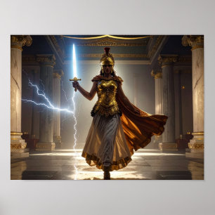 Lady Liberty Godin Athena Krijger USA Democratie Poster