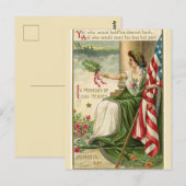  Lady Liberty Green Robe Memorial Day Briefkaart (Voorkant / Achterkant)