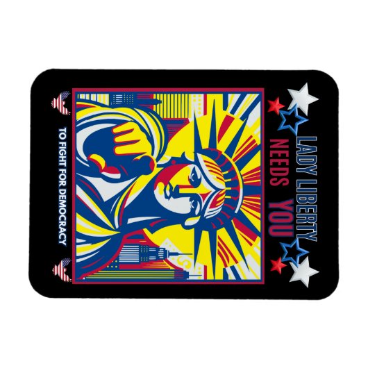 Lady Liberty heeft je nodig! Black BG vecht tegen  Magneet (Horizontaal)