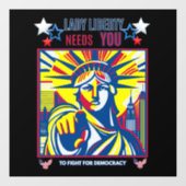 Lady Liberty heeft je nodig! Black BG vecht tegen  Raamsticker (Vel)