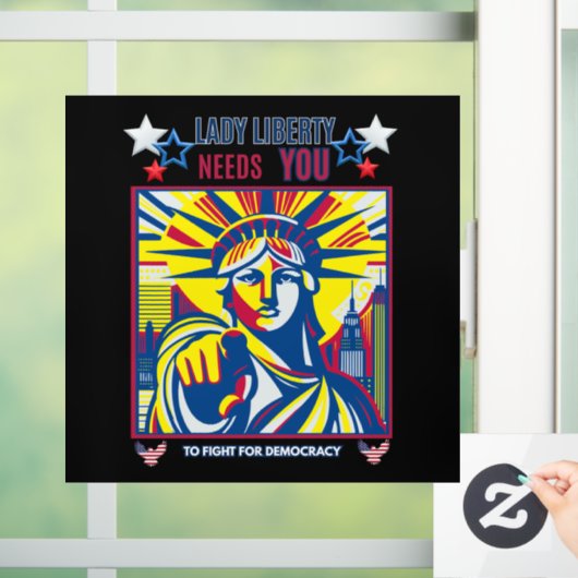 Lady Liberty heeft je nodig! Black BG vecht tegen Raamsticker (Huis)