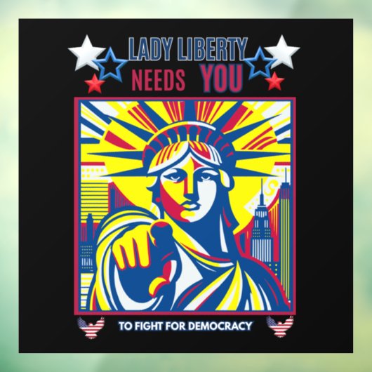 Lady Liberty heeft je nodig! Black BG vecht tegen  Raamsticker (Vel 3)