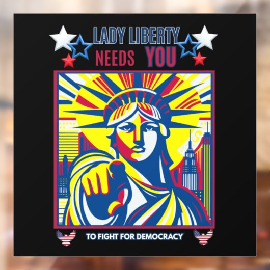 Lady Liberty heeft je nodig! Black BG vecht tegen  Raamsticker (Vel 2)
