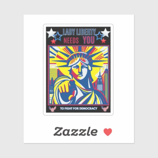 Lady Liberty heeft je nodig! Black BG vecht tegen  Sticker (Vel)
