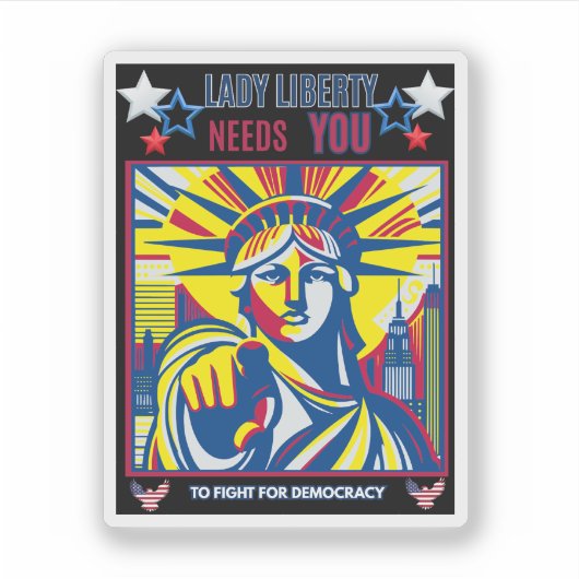Lady Liberty heeft je nodig! Black BG vecht tegen  Sticker (Voorkant)