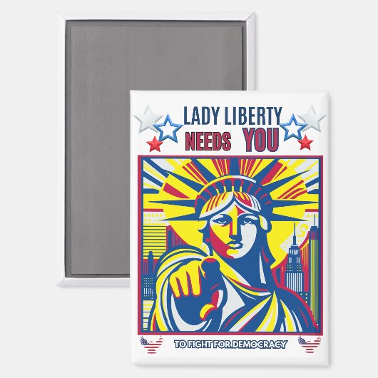 Lady Liberty heeft je nodig! White BG vecht tegen  Magneet (Voorkant / Achterkant)