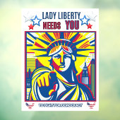 Lady Liberty heeft je nodig! White BG vecht tegen  Raamsticker (Vel 3)