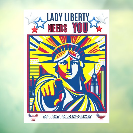 Lady Liberty heeft je nodig! White BG vecht tegen  Raamsticker (Vel 3)