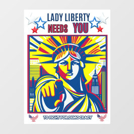 Lady Liberty heeft je nodig! White BG vecht tegen Raamsticker