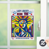 Lady Liberty heeft je nodig! White BG vecht tegen  Raamsticker (Huis)