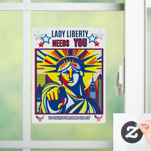 Lady Liberty heeft je nodig! White BG vecht tegen  Raamsticker (Huis)