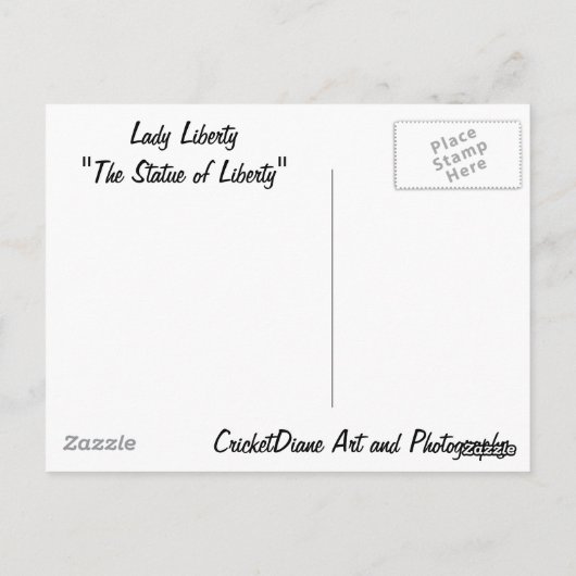Lady Liberty Het Vrijheidsbeeld VS 4 juli Briefkaart (Achterkant)