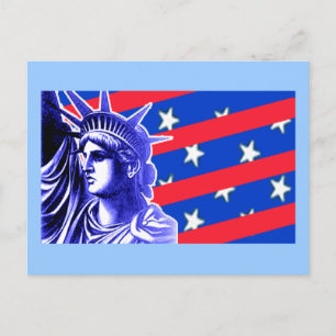 Lady Liberty in Patriottic Colors Products Briefkaart