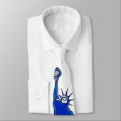 Lady Liberty in rood, wit en blauw grafisch afbeel Stropdas (Gebonden)