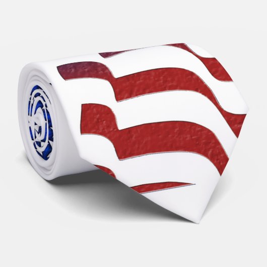 Lady Liberty in rood, wit en blauw grafisch afbeel Stropdas (Opgerold)
