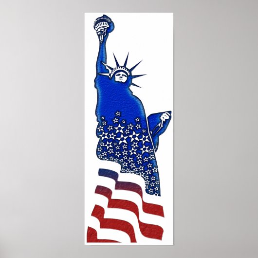 Lady Liberty in rood, wit en blauw Poster (Voorkant)
