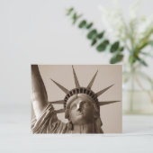 Lady Liberty in Sepia beeld van de vrijheid NYC NY Briefkaart (Staand voorkant)