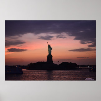 Lady Liberty in Sunset Poster