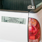 LADY LIBERTY - JEZUS CITAAT - ARMEN BUMPERSTICKER (Op Truck)