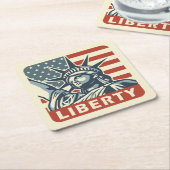 Lady Liberty Kartonnen Onderzetters (Schuin)