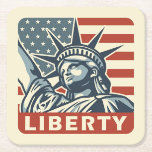 Lady Liberty Kartonnen Onderzetters