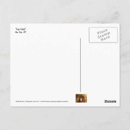 Lady Liberty (kleur) Briefkaart (Achterkant)