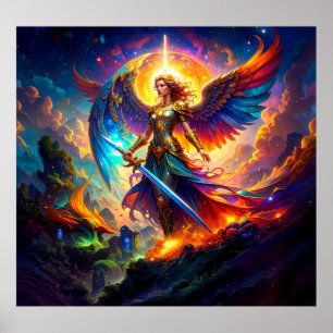 Lady Liberty Krijgsgodin Verdediger van de Vrijhei Poster