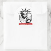 Lady Liberty leest verboden boeken Ronde Sticker (Tas)