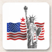 Lady Liberty met Amerikaanse vlag Bier Onderzetter (Voorkant)
