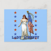  Lady Liberty met Amerikaanse vlag Briefkaart (Voorkant)