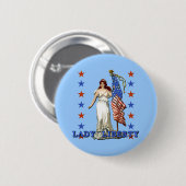  Lady Liberty met Amerikaanse vlag Ronde Button 5,7 Cm (Voorkant /achterkant)