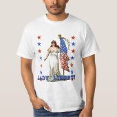 Lady Liberty met Amerikaanse vlag T-shirt (Voorkant)