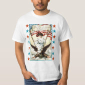 Lady Liberty met Eagle en Stars Tshirt (Voorkant)