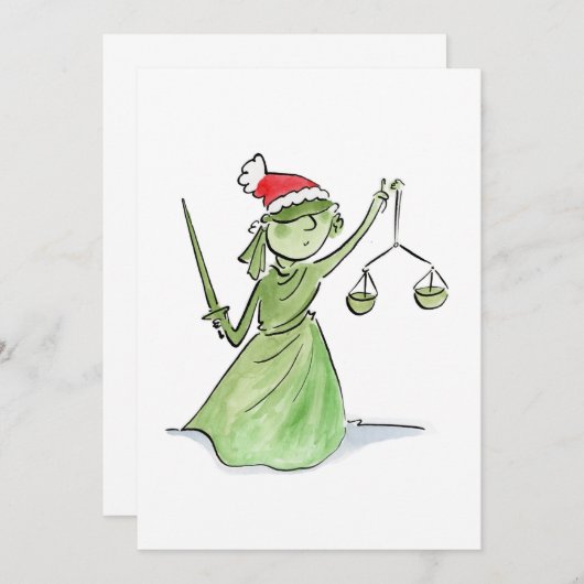 Lady Liberty met kerst Kaart (Voorkant / Achterkant)