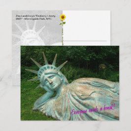 Lady Liberty neemt een pauze - H ansichtkaart Briefkaart