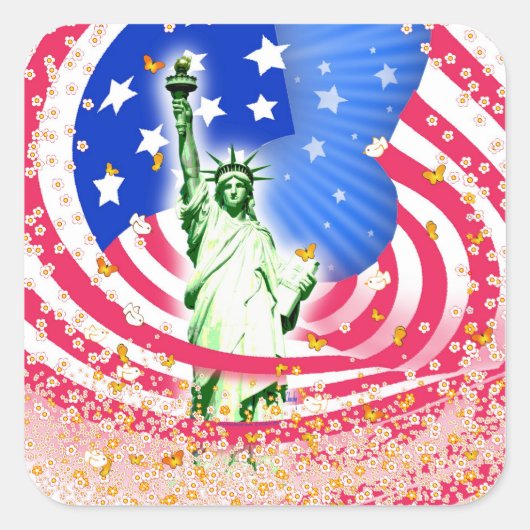 Lady Liberty, New York Vierkante Sticker (Voorkant)
