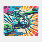 LADY LIBERTY-NYC GROOVE 2 FLEECE DEKEN (Voorkant (Horizontaal))