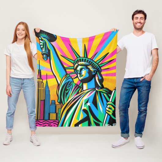 LADY LIBERTY-NYC GROOVE 3 FLEECE DEKEN (In situ)