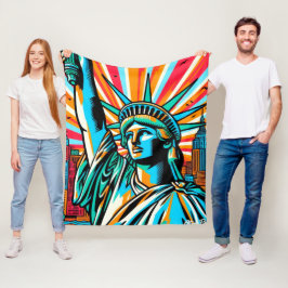 LADY LIBERTY-NYC GROOVE 4 FLEECE DEKEN
