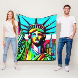 LADY LIBERTY-NYC GROOVE FLEECE DEKEN