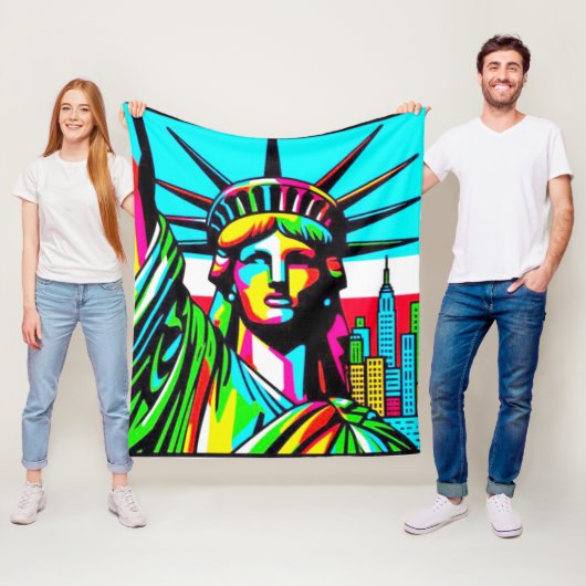 LADY LIBERTY-NYC GROOVE FLEECE DEKEN (In situ)