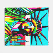 LADY LIBERTY-NYC GROOVE FLEECE DEKEN (Voorkant (Horizontaal))