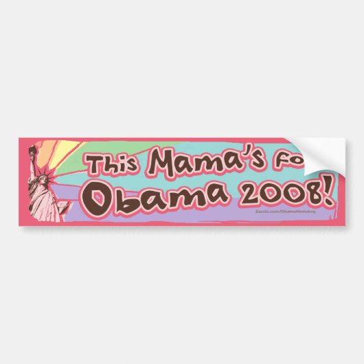 Lady Liberty Obama Mama Bumpersticker  (Voorkant)