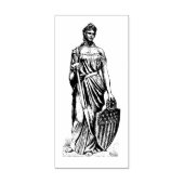 Lady Liberty of Columbia met Zwaard en Schild Rubberstempel (Afrduk)